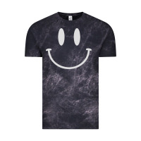 Cloud Black smily Vintage Tee - linhVisuals