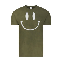 Vintage Olive smily Vintage Tee - linhVisuals