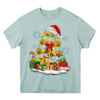 Christmas Tree With School Bus Heavy Core Tee | Teevron