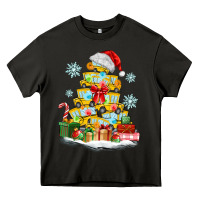 Asphalt christmas tree with school bus Heavy Core Tee - MaliasSmallBusiness