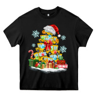 Black christmas tree with school bus Heavy Core Tee - MaliasSmallBusiness
