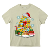 Mossy christmas tree with school bus Heavy Core Tee - MaliasSmallBusiness
