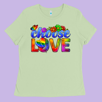 Pride Lgbtq+ Choose Love Ladies Tee Designed By Bundleandbundleshop