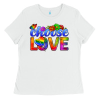 White Pride LGBTQ+ Choose Love Ladies Tee - BundleAndBundleShop