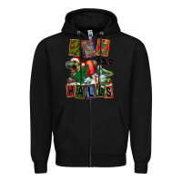 Black Rex The Halls Zipper Hoodie - FaDigitalArtStudio