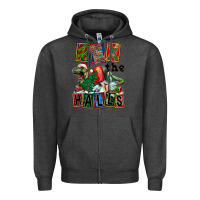Charcoal Heather Rex The Halls Zipper Hoodie - FaDigitalArtStudio