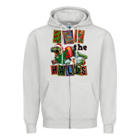 Dove Grey Rex The Halls Zipper Hoodie - FaDigitalArtStudio