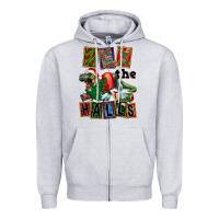 Heather Grey Rex The Halls Zipper Hoodie - FaDigitalArtStudio