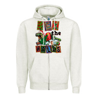 Oatmeal Heather Rex The Halls Zipper Hoodie - FaDigitalArtStudio