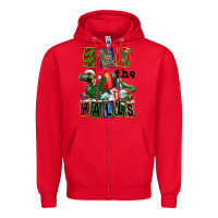 Red Rex The Halls Zipper Hoodie - FaDigitalArtStudio