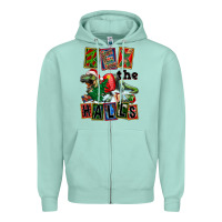 Seafoam Rex The Halls Zipper Hoodie - FaDigitalArtStudio