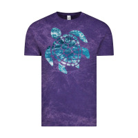 Cloud Purple ocean sea turtle Vintage Tee - linhVisuals