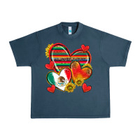 Midnight Navy Mexican Hearts Urban Heavy Tee - texasbilliewilder
