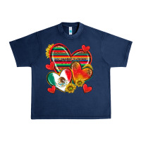 Navy Mexican Hearts Urban Heavy Tee - texasbilliewilder
