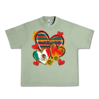 Oil Green Mexican Hearts Urban Heavy Tee - texasbilliewilder