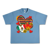 Pebble Blue Mexican Hearts Urban Heavy Tee - texasbilliewilder
