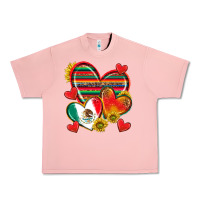 Salmon Mexican Hearts Urban Heavy Tee - texasbilliewilder