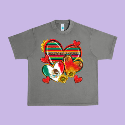 Mexican Hearts Urban Heavy Tee Designed By Texasbilliewilder