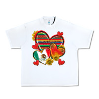 White Mexican Hearts Urban Heavy Tee - texasbilliewilder