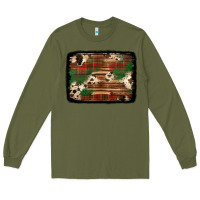 Army Green christmas buffalo plaid cowhide background Long Sleeve Tee - Jasminsmagicworld