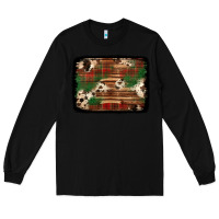 Black christmas buffalo plaid cowhide background Long Sleeve Tee - Jasminsmagicworld