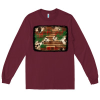Burgundy christmas buffalo plaid cowhide background Long Sleeve Tee - Jasminsmagicworld