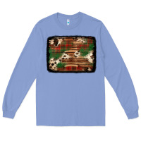 Colony Blue christmas buffalo plaid cowhide background Long Sleeve Tee - Jasminsmagicworld