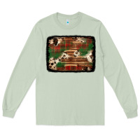 Matcha christmas buffalo plaid cowhide background Long Sleeve Tee - Jasminsmagicworld