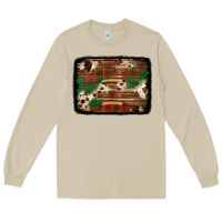 Mushroom christmas buffalo plaid cowhide background Long Sleeve Tee - Jasminsmagicworld