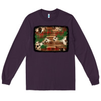 Plum christmas buffalo plaid cowhide background Long Sleeve Tee - Jasminsmagicworld