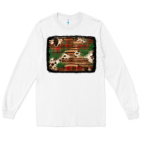 White christmas buffalo plaid cowhide background Long Sleeve Tee - Jasminsmagicworld