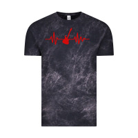 Cloud Black heartbeat electric guitar Vintage Tee - linhVisuals