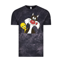 Cloud Black tweety and sylvester Vintage Tee - linhVisuals