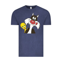 Vintage Denim tweety and sylvester Vintage Tee - linhVisuals