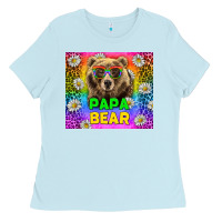 Baby Blue Western Papa Bear LGBTQ+ Tumbler Ladies Tee - BundleAndBundleShop