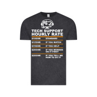 Vintage Black tech support hourly rate t shirt Vintage Tee - linhVisuals
