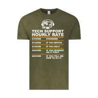 Tech Support Hourly Rate T Shirt Vintage Tee | Teevron