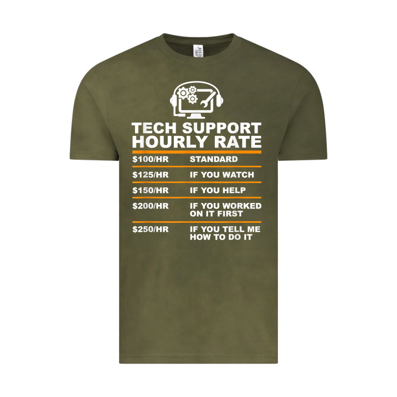 Tech Support Hourly Rate T Shirt Vintage Tee by linhVisuals | Teevron