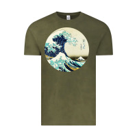 Vintage Olive great wave Vintage Tee - linhVisuals
