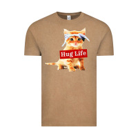 Vintage Coffee hug life kitty cat Vintage Tee - linhVisuals
