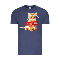 Vintage Denim hug life kitty cat Vintage Tee - linhVisuals