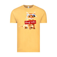 Vintage Mustard hug life kitty cat Vintage Tee - linhVisuals