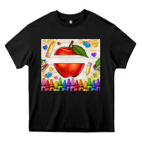 Black custom teacher name apple Heavy Core Tee - NancyCooperArtShop