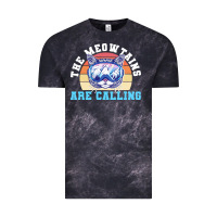 Cloud Black skiing t  shirt ski goggles cat the meowtains are calling skier winter Vintage Tee - linhVisuals