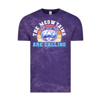 Cloud Purple skiing t  shirt ski goggles cat the meowtains are calling skier winter Vintage Tee - linhVisuals