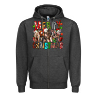 Charcoal Heather Merry christmas pigs Zipper Hoodie - FaDigitalArtStudio