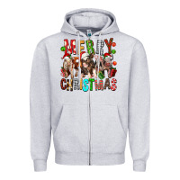 Heather Grey Merry christmas pigs Zipper Hoodie - FaDigitalArtStudio