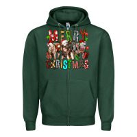 Sports Green Merry christmas pigs Zipper Hoodie - FaDigitalArtStudio