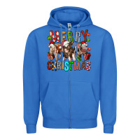 True Royal Merry christmas pigs Zipper Hoodie - FaDigitalArtStudio