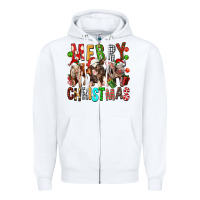 White Merry christmas pigs Zipper Hoodie - FaDigitalArtStudio